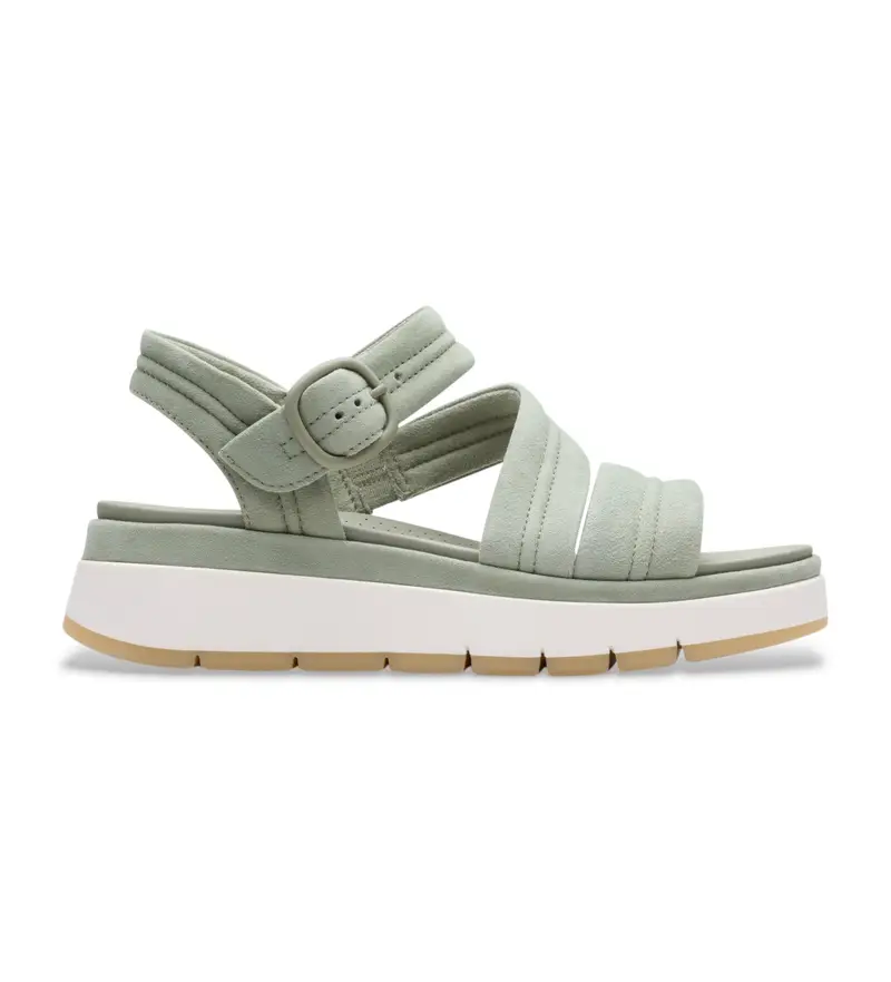 per donna. 26181474 Sandali in pelle verde Tuscan Strap (37), 3 a 5cm, Camoscio, Fibbia, Casual