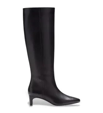 per donna 26181485 Stivali alti in pelle nera Edina (39), Nero, 3 a 5cm, Cerniera, Casual