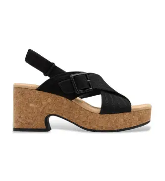 per donna 26181791 Sandali in pelle nera Nerisa West (37), Nero, 5 a 8cm, Fibbia, Casual Naturale