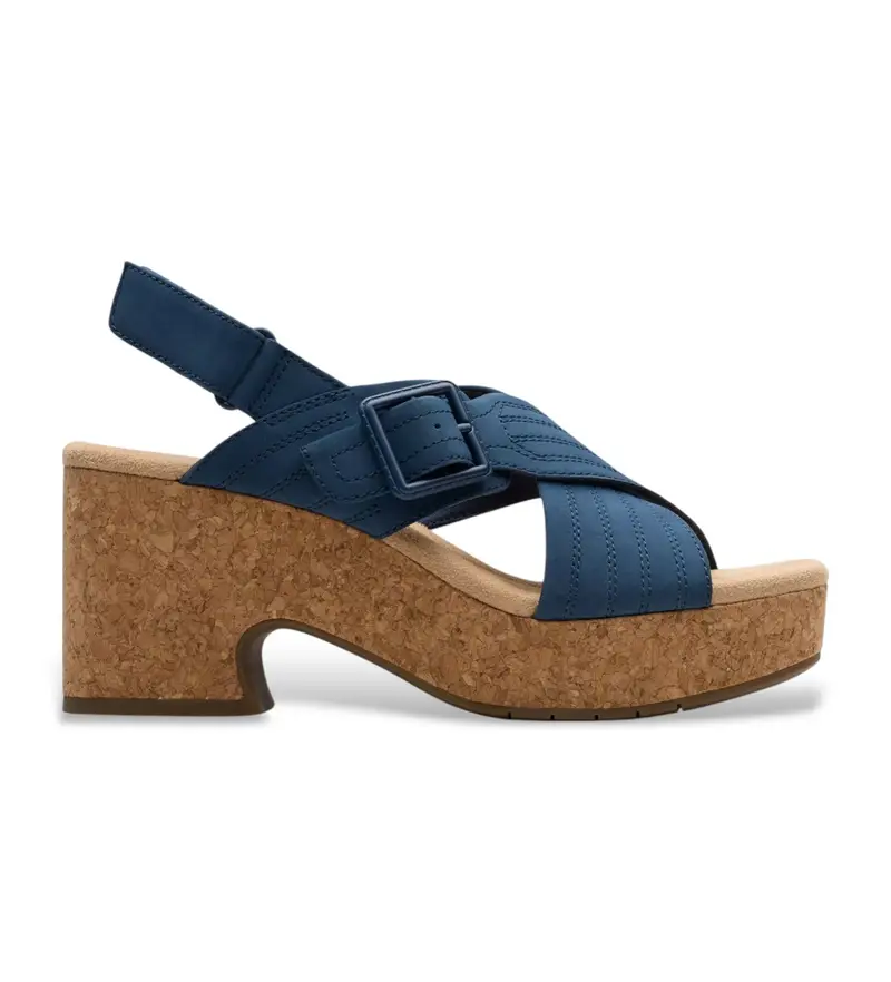 per donna 26181793 Sandali in pelle blu navy Nerisa West (37), 5 a 8cm, Fibbia, Velcro, Casual