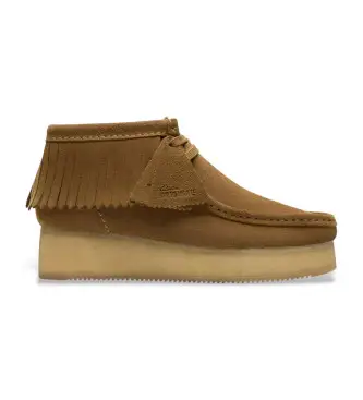 per donna 26182855 Stivaletti Wallabee in pelle scamosciata marrone con zeppa e frange (37 5), 3 a 5cm, Camoscio, Stringhe, Casual Nero