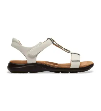 per donna 26185961 Sandali Kitly Gem in pelle bianca (41), Bianco, 1 a 3 cm, Velcro, Casual