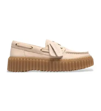 per donna 26186302 Mocassini in pelle beige Torhill Boat (40), 1 a 3 cm, Stringhe, Casual