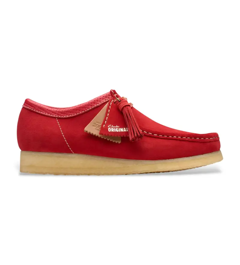 per uomo 26180195 Scarpe in pelle Wallabee rosse (42 5), Rosso, 1 a 3 cm, Camoscio, Stringhe, Casual