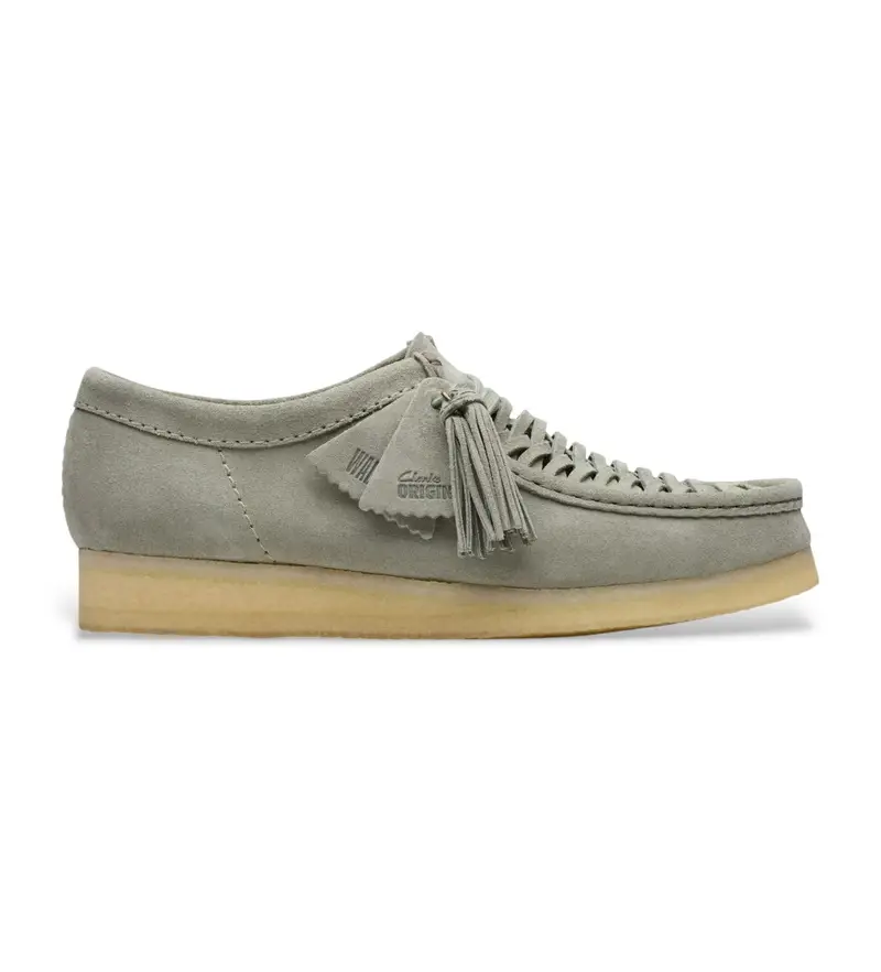 per uomo. 26180620 Scarpe Wallabee Weave in pelle verde (41), Basso, Camoscio, Stringhe, Casual