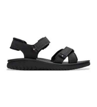 per uomo 26182010 Sandali in pelle nera Wesley Shore (41), Nero, Basso, Velcro, Casual Naturale