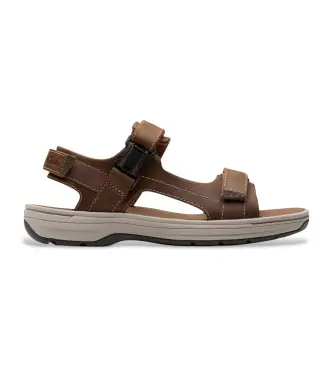 per uomo 26184778 Sandali Saltway Edge color marrone chiaro (46), Pelle, Basso, Velcro, Casual