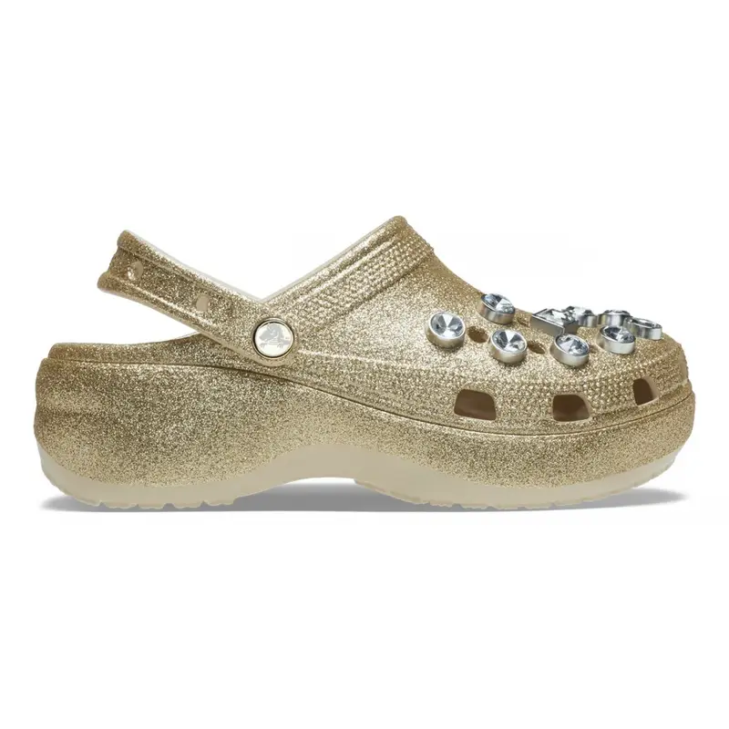 Classic platform glitter embellished clog w