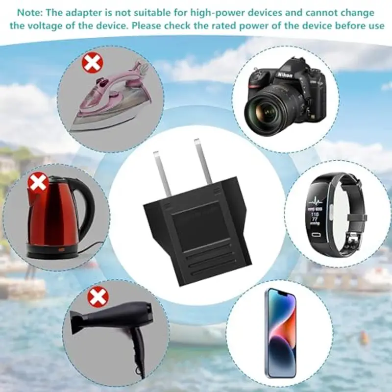 Clomnpe 4 pezzi Adattatore Universale USA Italia da Viaggio, Adattatore per Spina Italiana a USA, Adattatore Presa Americana, Adattatore USA Italia per Europa/USA/US/Cina/Giappone/Canada/Messico miniatura 3