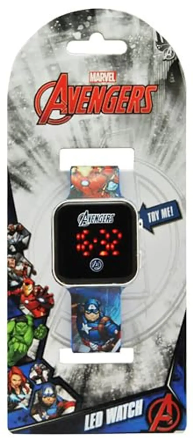 Clondo Avengers Orologio da Polso Digitale Led per Bambino e Bambina, Funzione data, Formato 12/24 Ore, Captain miniatura 2