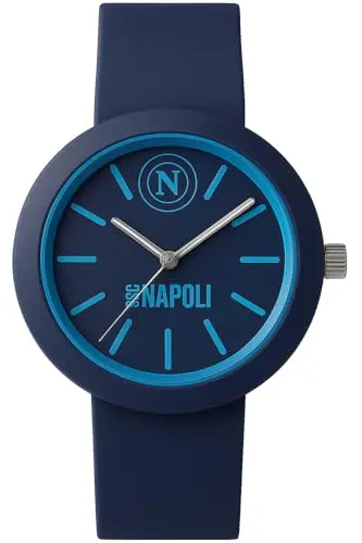 Clondo Orologio Da Polso Analogico, Idea Regalo Per Napoli Fan, Cassa 38mm e Cinturino Silicone, Scatola Ufficiale