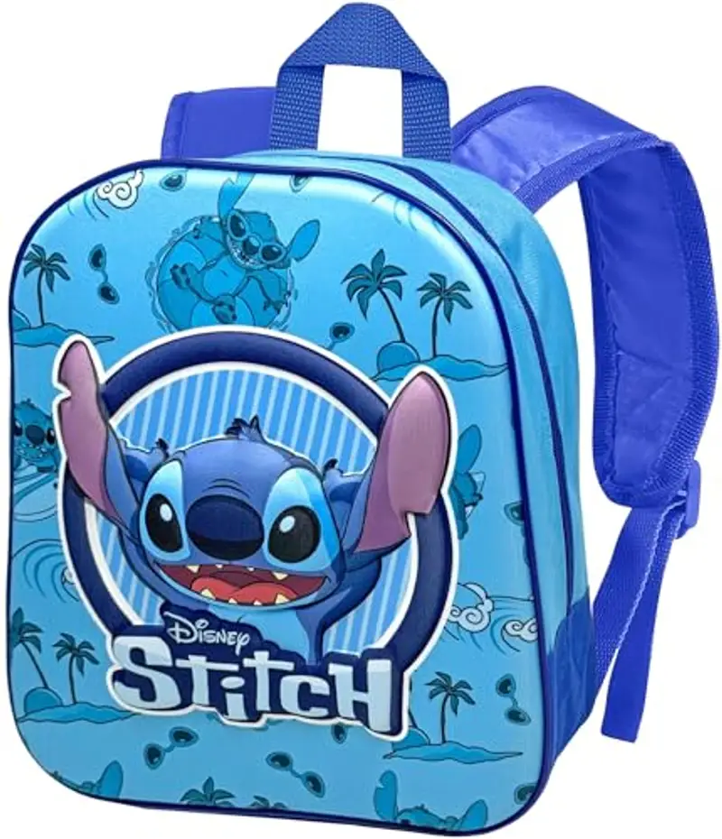 Clondo Zainetto 3D Asilo Bambini, Per Stitch Fan, Zaino Tempo Libero Bambina, Scuola Materna, 31 Centimetri, Viaggio,