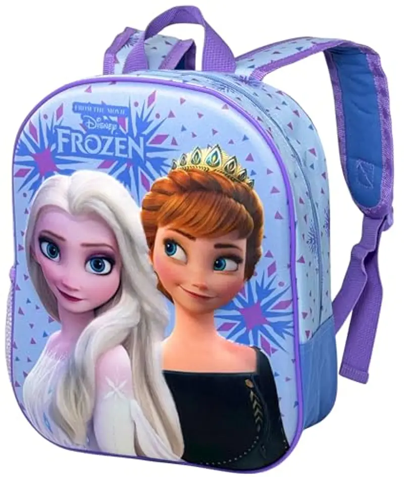 Clondo Zaino Asilo 3D 31×26×11?cm – Zainetto per Bambina – Per Frozen Fan – Poliestere Resistente – Spallacci Imbottiti