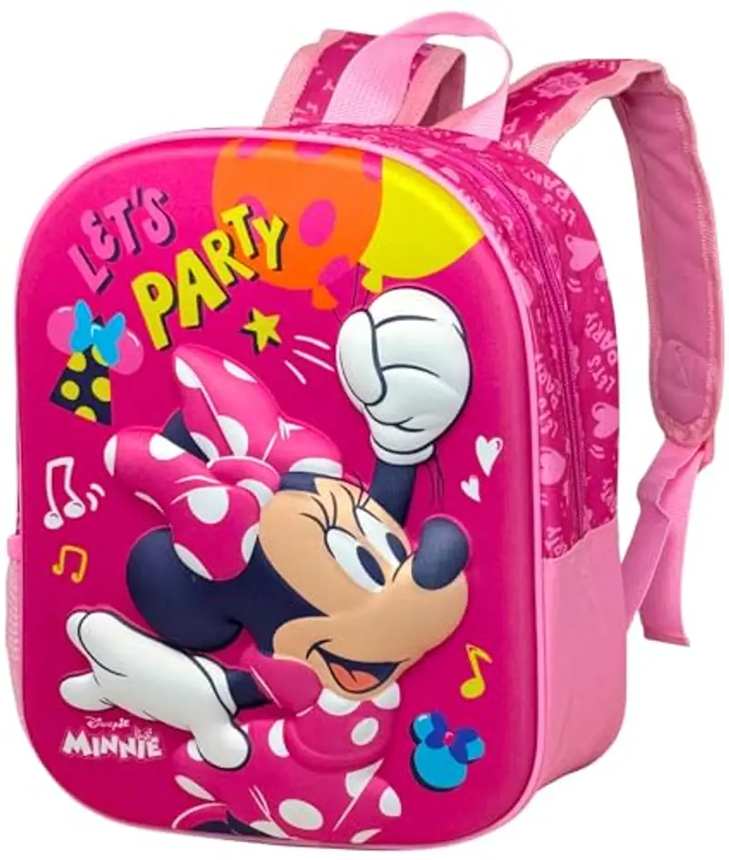 Clondo Zaino Asilo 3D 31×26×11?cm – Zainetto per Bambina – Per Minnie Fan – Poliestere Resistente – Spallacci Imbottiti e Tasche Laterali – Perfetto Nido e Viaggio – Unisex 2?6?anni
