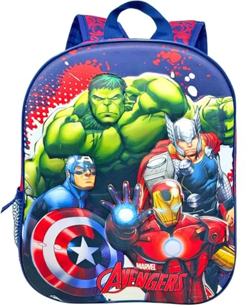 Clondo Zaino Asilo 3D 31×26×11?cm – Zainetto per Bambino – Per Avengers Fan – Poliestere Resistente – Spallacci Imbottiti e Tasche Laterali – Perfetto Nido e Viaggio – Unisex 2?6?anni miniatura 3