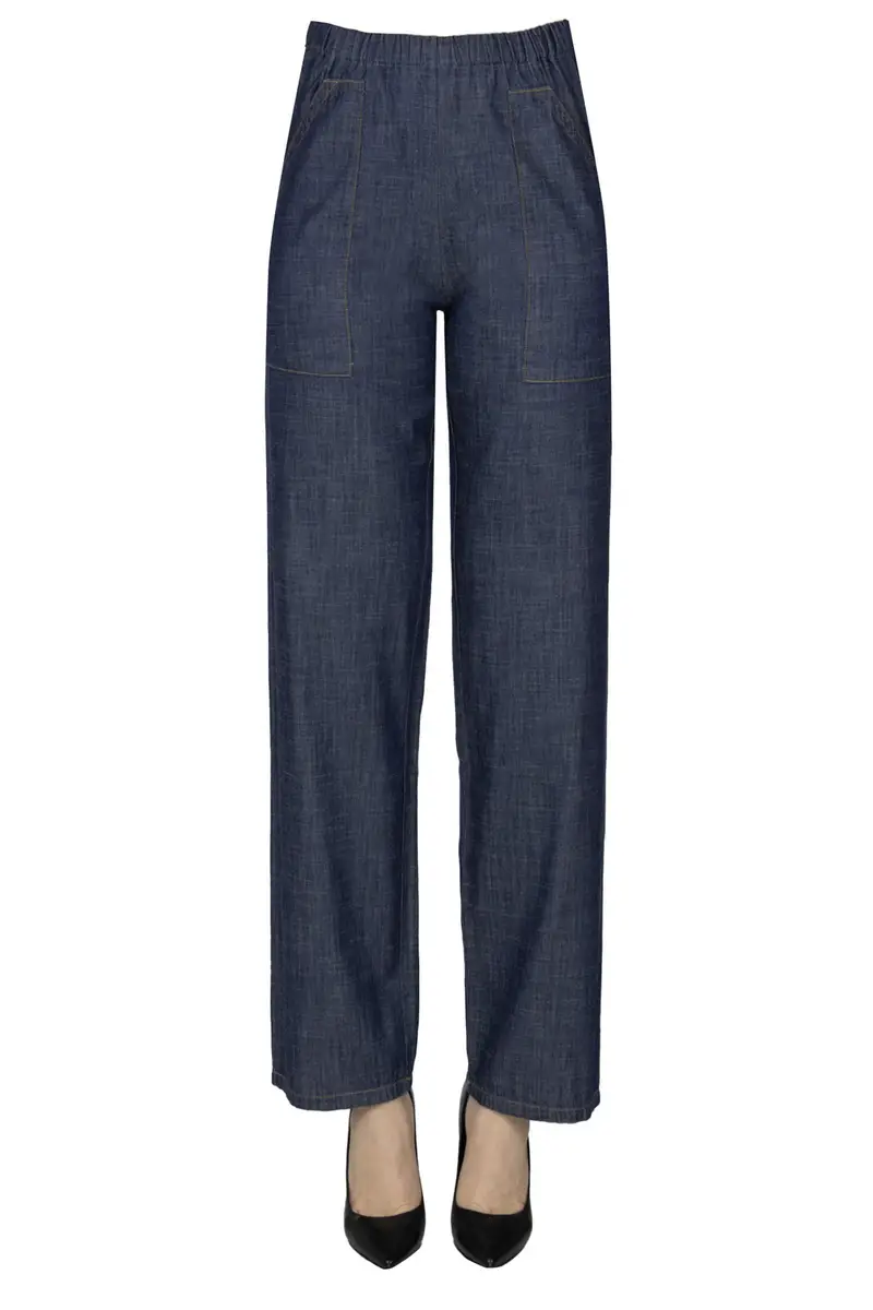 Pantaloni in cotone stile denim