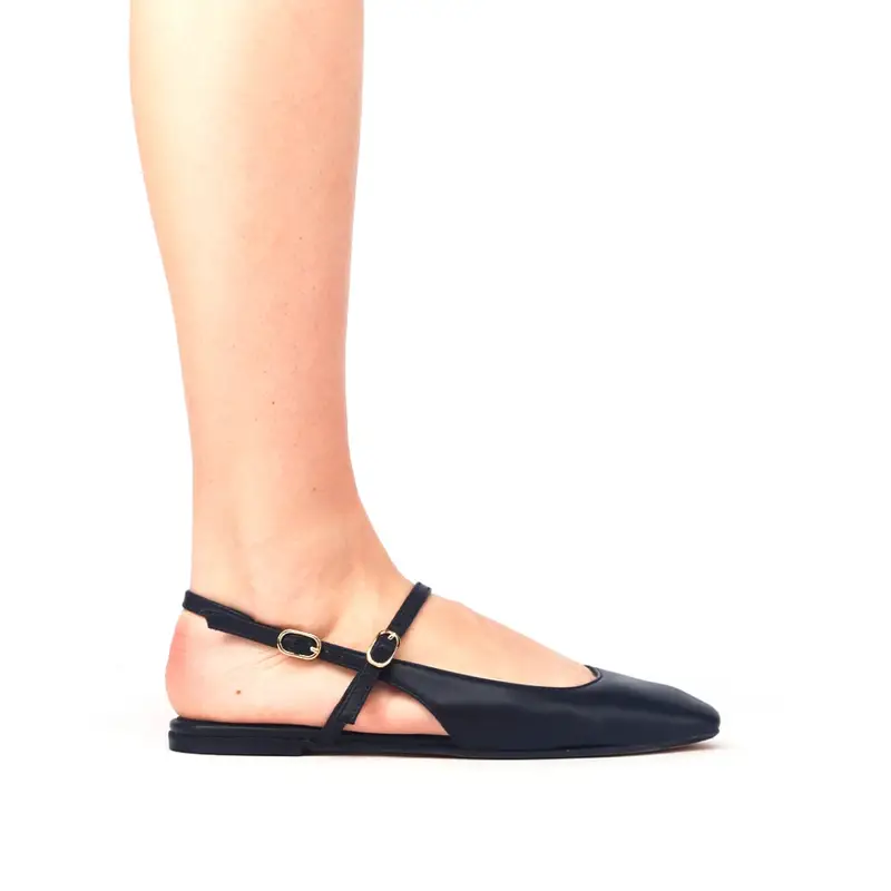 Club Style Ballerina Doppio Cinturino Nero - 36