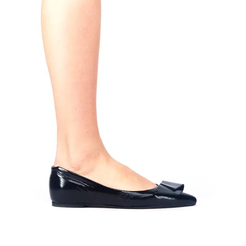 Club Style Ballerina Fiocco Vernice Nero - 36