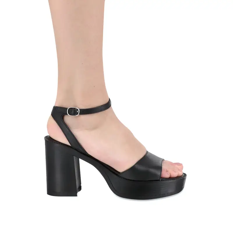 Club Style Sandalo Tacco E Cinturino Nero - 36
