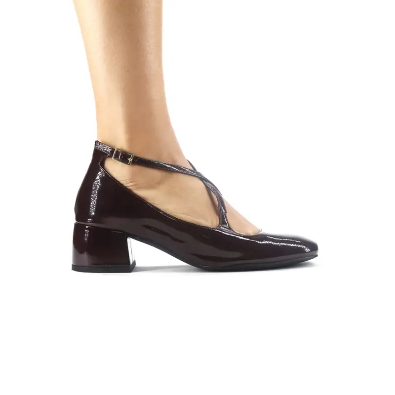 Club Style Scarpa Tacco Quadrato Cinturini Incrociato Bordea - 36