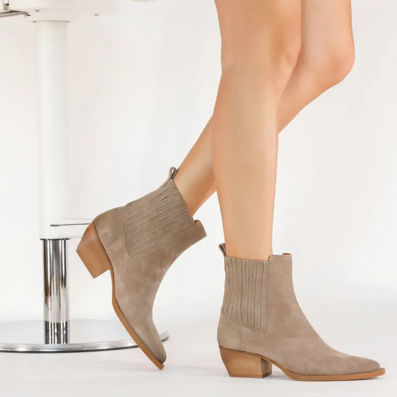 Club Style Texano Basso Liscio Camoscio Taupe - 38