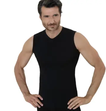 Smanicato uomo in cotone scollo a v Club88 410141