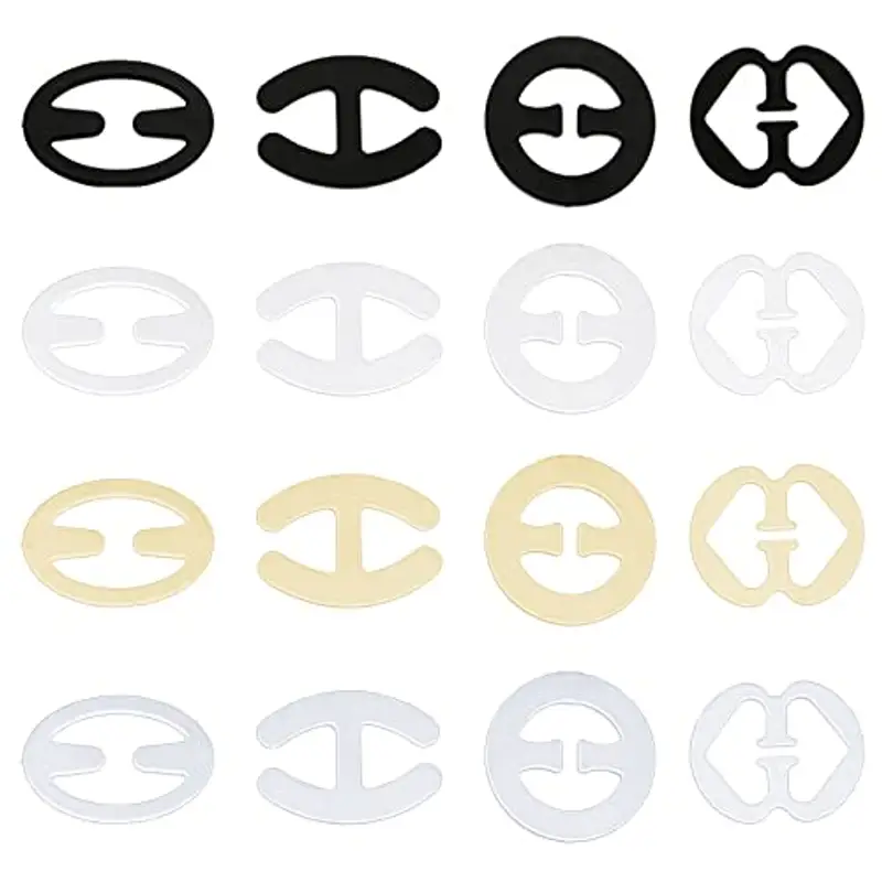 Clyhon set da 16 pezzi fermaglio per reggiseno, antiscivolo, in jersey di plastica, accessorio per reggiseno, utilizzato per fissare la spallina del reggiseno