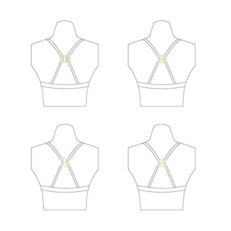 Clyhon set da 16 pezzi fermaglio per reggiseno, antiscivolo, in jersey di plastica, accessorio per reggiseno, utilizzato per fissare la spallina del reggiseno miniatura 3