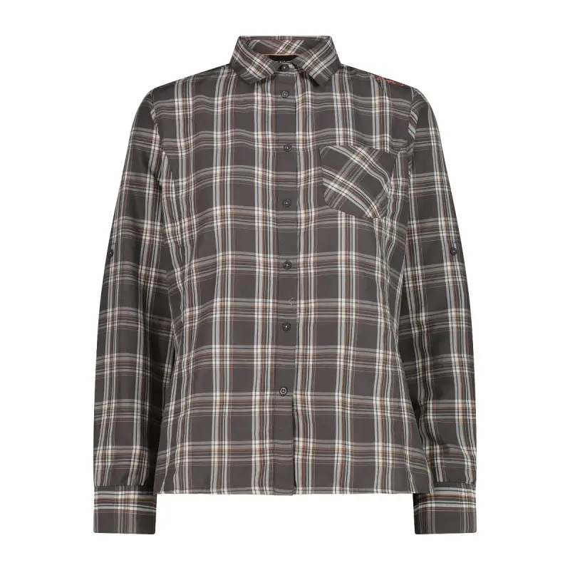 Camicia a quadri con maniche lunghe da donna CMP