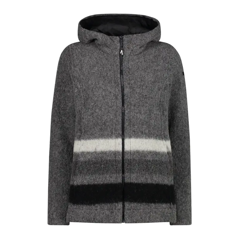 Felpa con cappuccio wooltech zip donna CMP
