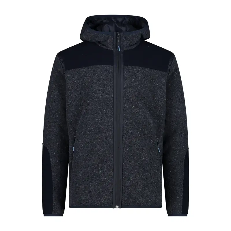 Felpa con cappuccio zippata wooltech CMP