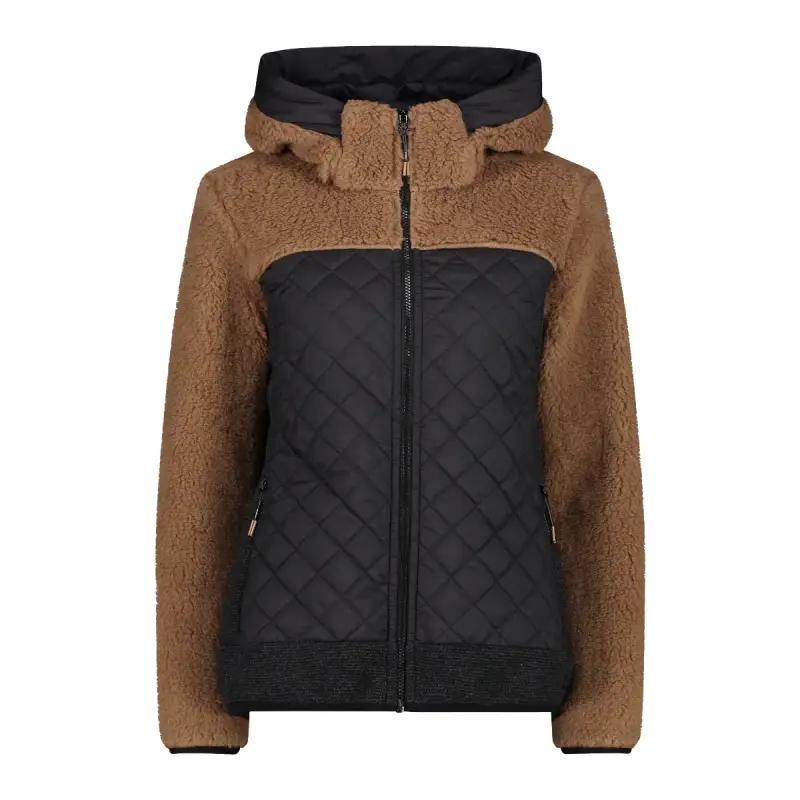 Giacca con cappuccio wooltech donna CMP Teddy Fur effect