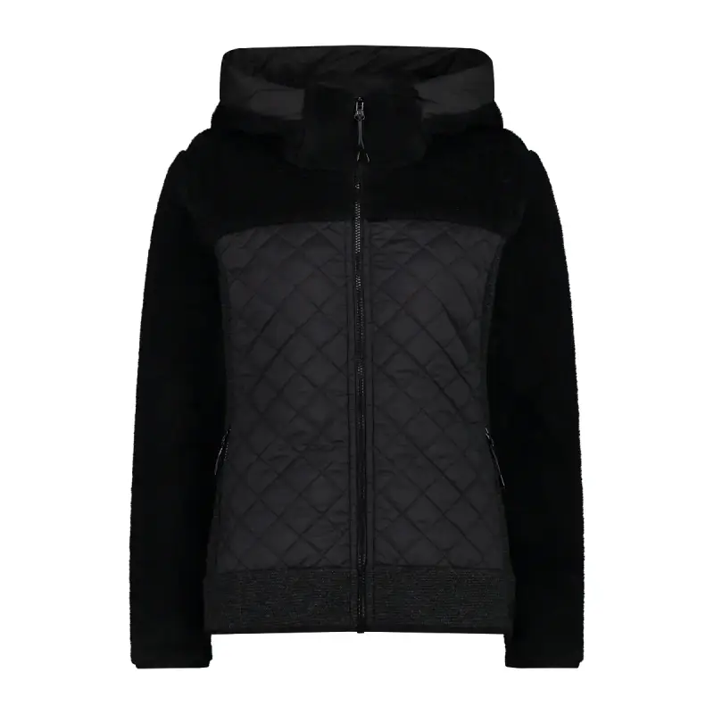 Giacca con cappuccio wooltech donna CMP Teddy Fur effect