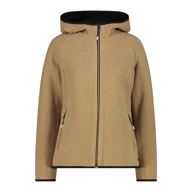 Giacca con cappuccio wooltech riciclato donna CMP