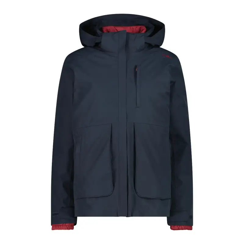 Giacca imbottita con zip e cappuccio removibile donna CMP