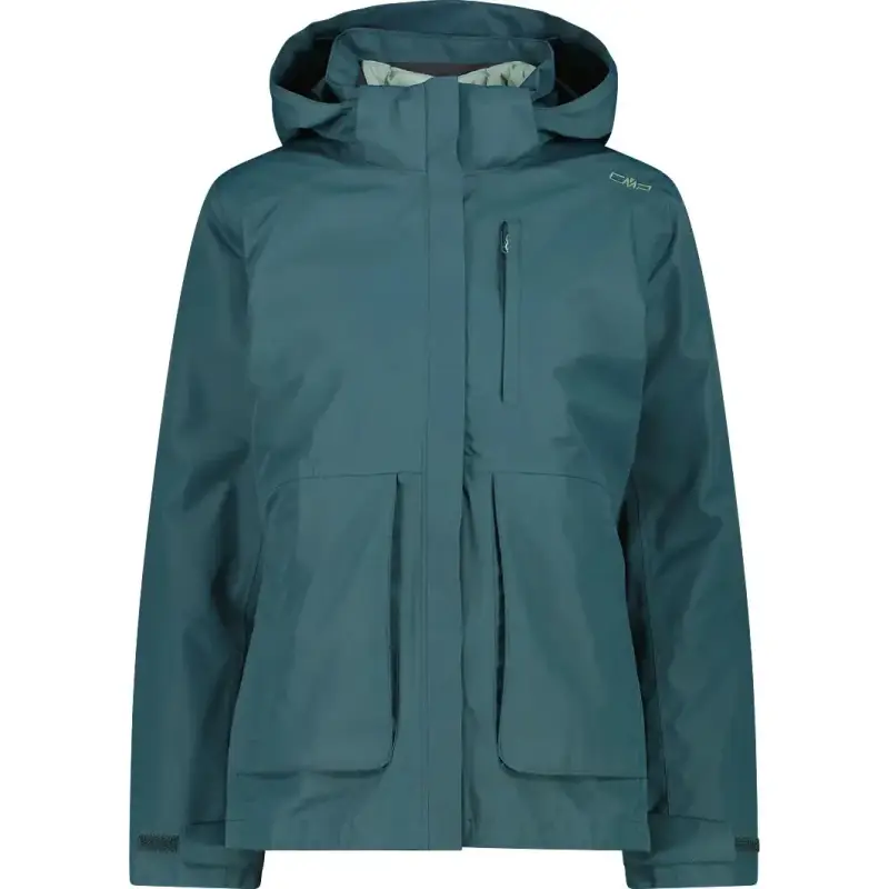 Giacca imbottita con zip e cappuccio removibile donna CMP