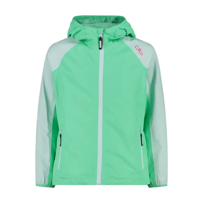 Giacca impermeabile con cappuccio fisso per ragazza CMP