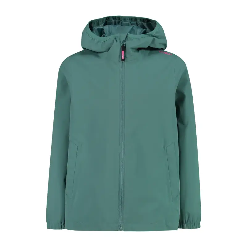 Giacca impermeabile con cappuccio fisso per ragazza CMP