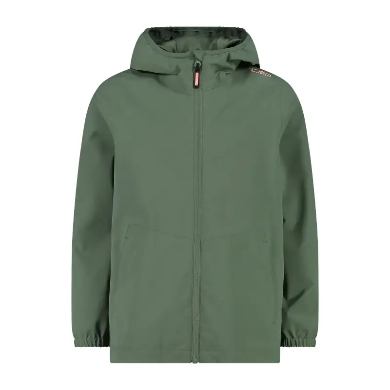 Giacca impermeabile con cappuccio fisso per ragazza CMP
