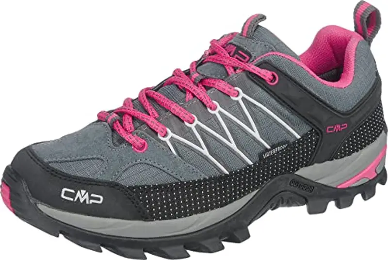 CMP Rigel Low Wmn Trekking Shoe Wp, Scarpe da trekking Donna, Grey-Fuxia-Ice, 38 EU