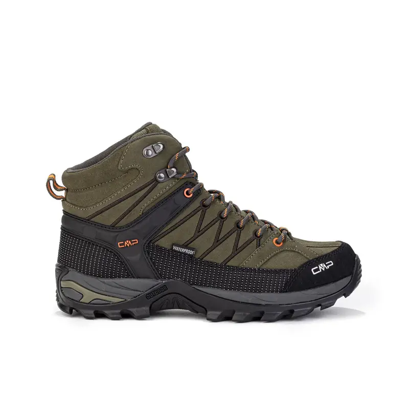 Scarponcini alti trekking verdi da uomo con lacci