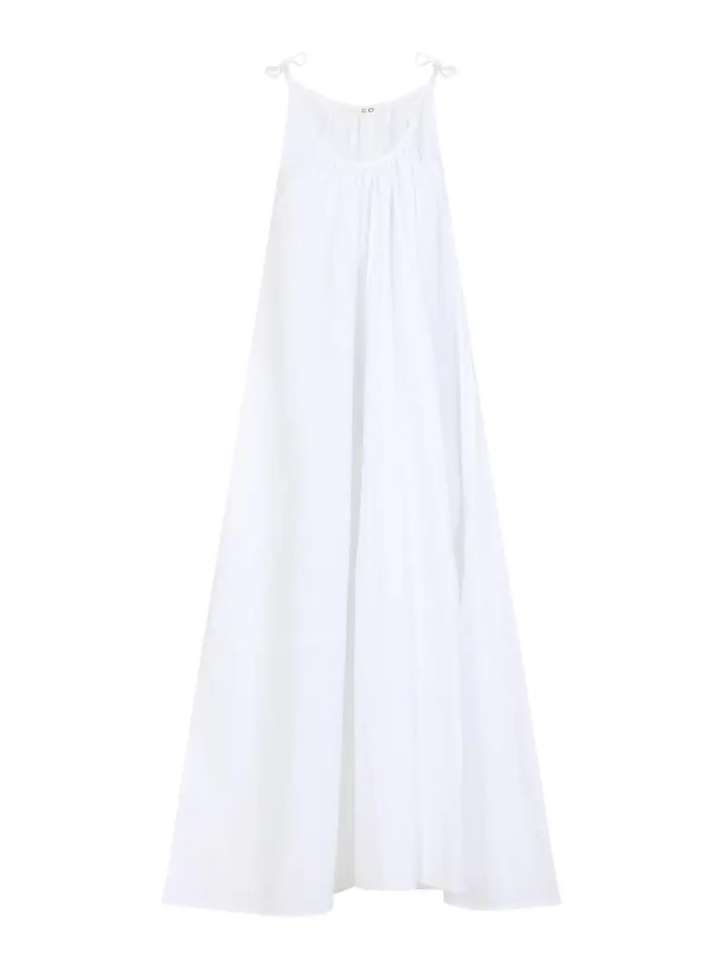 Vestito midi arricciato Bianco