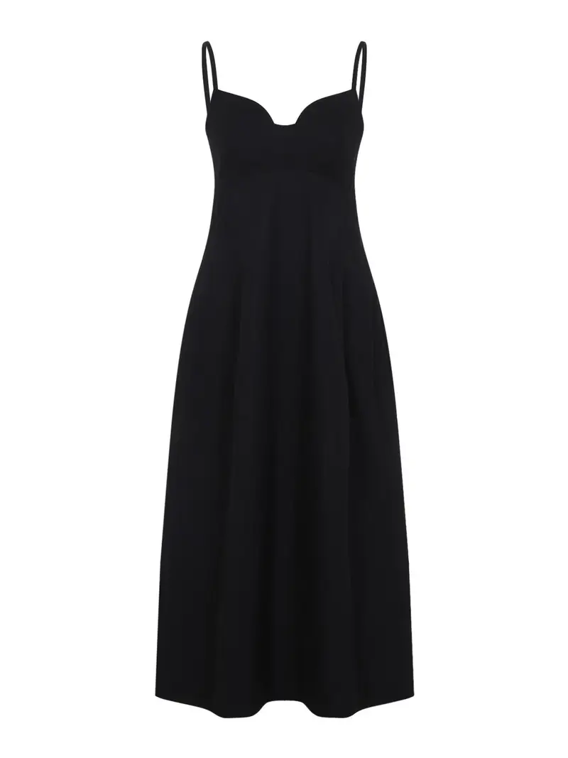 Vestito midi dal taglio bustier Nero