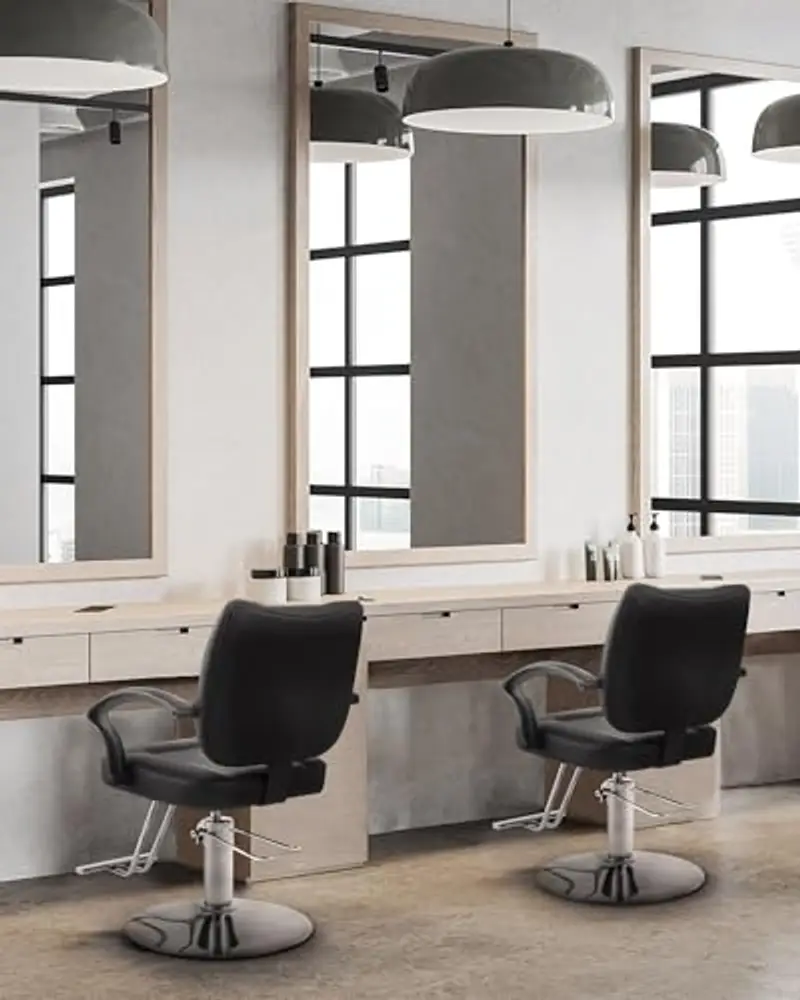 CO-Z Poltrona da Parrucchiere Sedia da Barbiere Moderna con Girevole a 360° e Altezza Regolabile 15 cm Pompa Idraulica miniatura 2