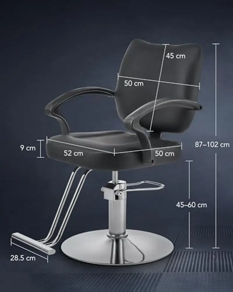 CO-Z Poltrona da Parrucchiere Sedia da Barbiere Moderna con Girevole a 360° e Altezza Regolabile 15 cm Pompa Idraulica miniatura 3