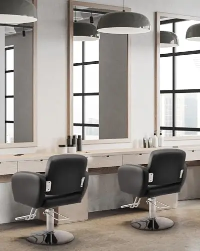 CO-Z Poltrona da Parrucchiere Sedia da Barbiere Moderna con Girevole a 360° e Altezza Regolabile 15 cm Pompa Idraulica miniatura 2