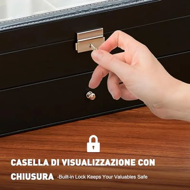 CO-Z Scatola per Occhiali da Sole in Pelle Cassettiera per Conservare e Montare Occhiali/Orologi/Gioielli/Occhiali miniatura 3