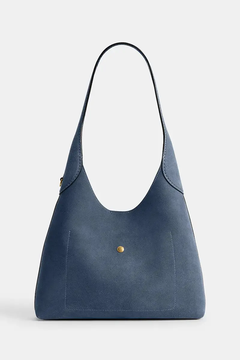 Coach Borsa in pelle scamosciata blu miniatura 2