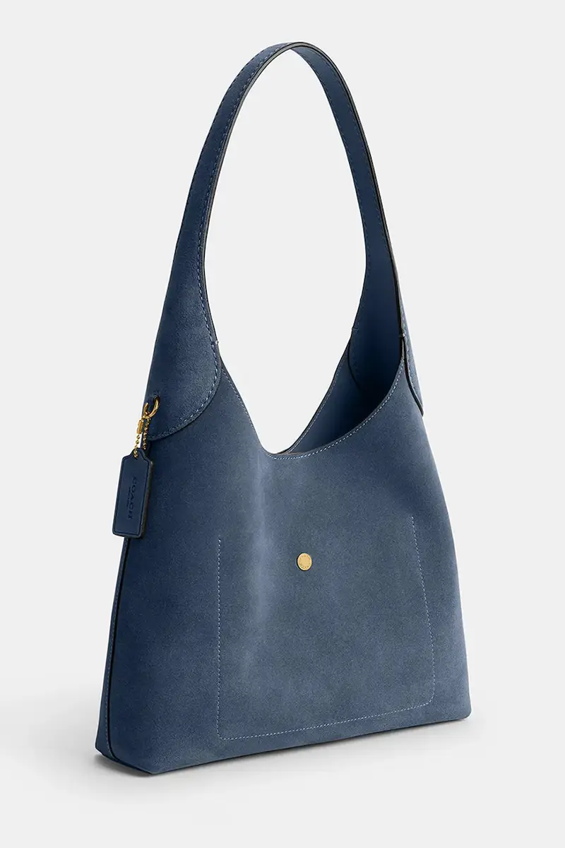 Coach Borsa in pelle scamosciata blu miniatura 3