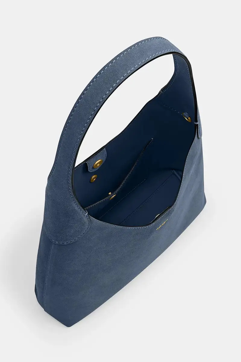 Coach Borsa in pelle scamosciata blu miniatura 5